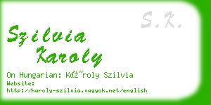 szilvia karoly business card